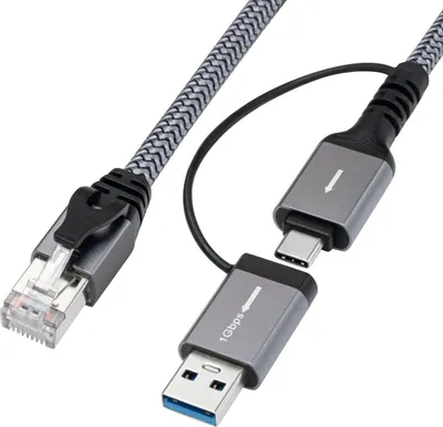 Zdjęcie produktu dla Kabel adaptera MicroConnect CAT6 RJ45 FTP do USB A-C, adapter sieciowy o długości 3 metrów