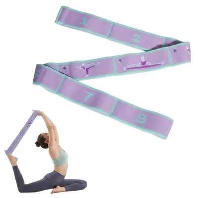 Productafbeelding van Yoga Band met 8 lussen en oefenhandleidingen - Elastische band voor stretching en fitness