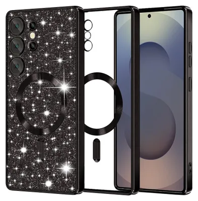 Zdjęcie produktu dla Techsuit Glitter MagSafe etui do Samsung Galaxy S25 Ultra - czarne (Black)