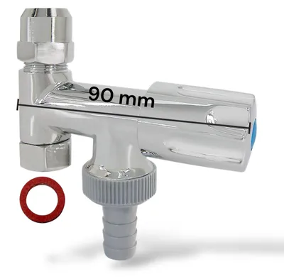 Produktbild von Gerätezusatzventil kurz 3/8 Zoll Messing mit Rückflussverhinderer Comfortgriff