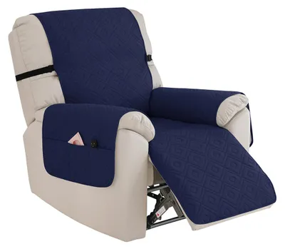 Immagine prodotto di Copertura protettiva per divano, 1 posto, 232x63 cm - Impermeabile - Copertura antiscivolo con tasche laterali - Copertura protettiva per divano, salotto - Blu navy