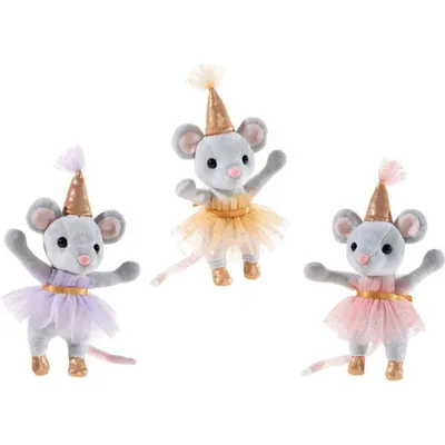 Produktbild von Heunec Party-Mäuschen Kuscheltier 18cm - niedliche Mäuse