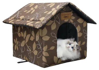 Image de Omgoods - Maison pour chats d'extérieur, résistante aux intempéries, avec coussin - 35x35x38 cm