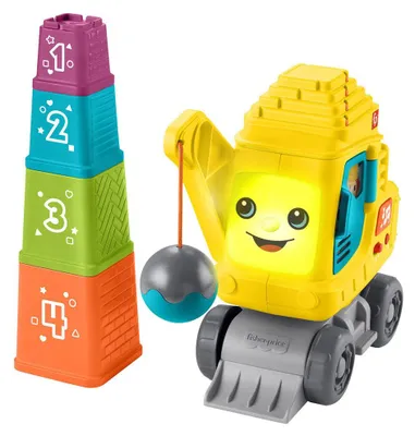Immagine prodotto di Mattel HWY66 - Fisher-Price - Giocattolo didattico con luci e suoni, La mia gru conta e impila