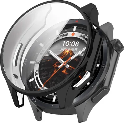 Produktbild von TPU Schutzhülle für OnePlus Watch 3 46mm elektroplattiertem Rahmen Cover Schwarz