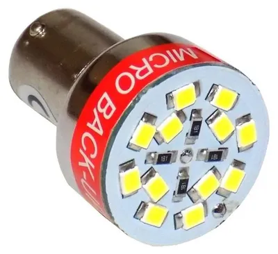 Immagine prodotto di Lampada a 12 LED con cicalino, segnale acustico di retromarcia, 12 V, bianca, P21W BA15S