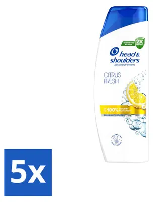 Image de 5 flacons de shampooing Head & Shoulders Citrus Fresh - 250 ml - Pack économique - 5 pièces