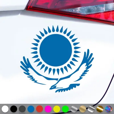 Produktbild von PantherPixel Kasachstan Aufkleber Wappen Fahne Adler Kasachisch Sticker Auto Geschenkidee Farbe Blau