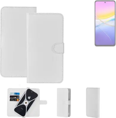 Produktbild von K-S-Trade Handy Hülle Schutz Hülle kompatibel mit Vivo Y37m 5G Cover Case Bookstyle Bumper weiß 1x