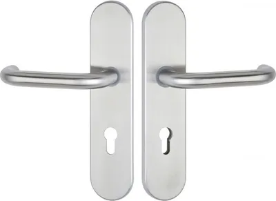 Produktbild von Hermat Langschild-Garnitur 1801 BASIC 01 (Ausführung: Klinke-Klinke, Entfernung: 92 mm) Ausführung: Klinke-Klinke Entfernung: 92 mm