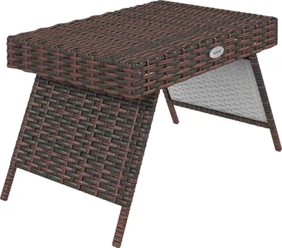 Obrázok produktu pre Ratanový Záhradný Stôl Skladací Stôl Odolný Voči Poveternostným Vplyvom Hnedá 60X41X41Cm