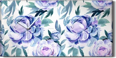 Produktbild von Wanduhr Uhr Wandbild Leinwand Geräuschlos 60x30 Gemälde Blumen Pflanzen Kunst - weiße Hände