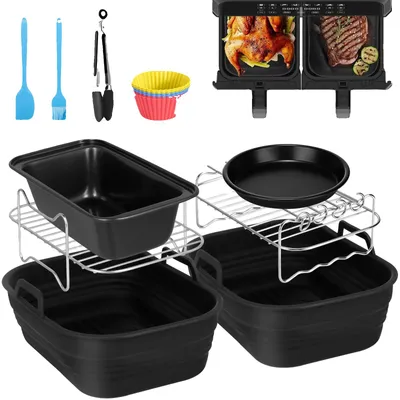 Immagine prodotto di Accessori per friggitrici ad aria, set da 9 pezzi, silicone per uso alimentare, A