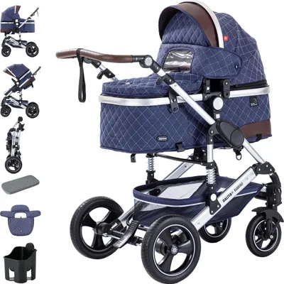 Immagine prodotto di Passeggino Daliya® BAMBIMO 2in1 con ruote Airless, telaio leggero in alluminio e navicella 2in1 o seduta sportiva, passeggino combinato, buggy e stroller