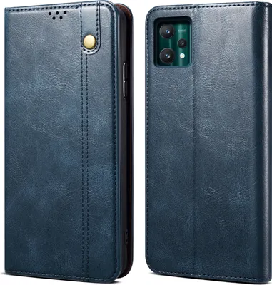 Produktbild von Realme 9 Pro Hülle, Leder Flip Brieftasche Schutzhülle für OPPO Realme 9 Pro Blau