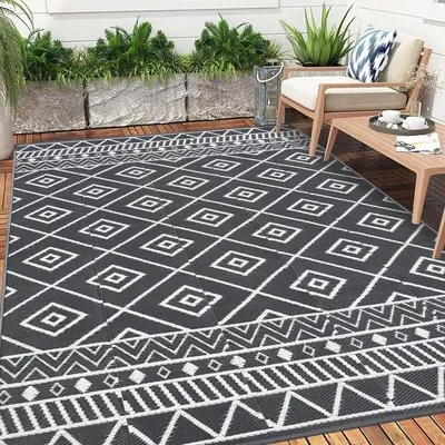 Produktbild von Famanu Outdoor-Teppich wetterbeständig, Kunststoff, groß, umkehrbar - 180 x 270 cm