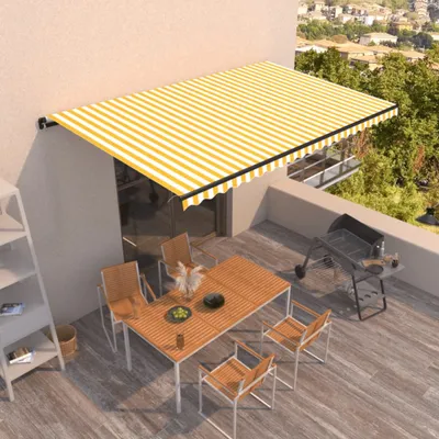 Immagine prodotto di The Living Store Tenda a bracci retrattili 500x300 cm Giallo e bianco