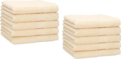 Produktbild von Betz 10 Stück Gästetücher 30x50 cm PREMIUM 100% Baumwolle Set Händehandtücher  Farbe: beige