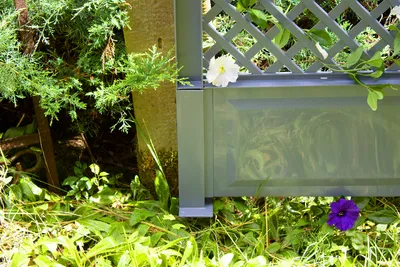 Produktbild von KHW Spalier/Rankgitter 100 cm mit Erdspießen aus hochwertigem Kunststoff. Stabil, wetter- und UV-beständig. Farbe: Grau.