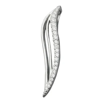Produktbild von Anhänger 32x6mm mit Zirkonias glänzend rhodiniert Silber 925 silber 32x6mm