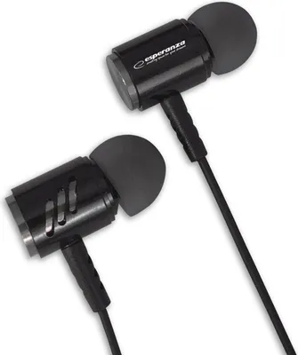 Produktbild von Esperanza Metall-Ohrhörer mit Mikrofon Eh207 Schwarz/Silber