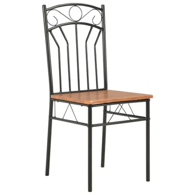 Image de vidaXL Chaises de salle à manger 2 pcs. Marron MDF