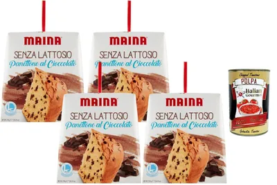 Produktbild von Maina Italian Gourmet Maina Laktosefreier Panettone Schokolade 4x750g + Polpa