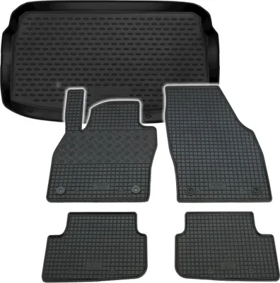 Produktbild von Gummi Kofferraumwanne + Fußmatten Set für VW Polo 6 2G / AW, Bj. 9/2017-