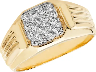 Produktbild von Moderner 9 Karat (375) Gold Herren - Ring mit Zirkonia (synth.), 59 (18.8); TRS18685RSR