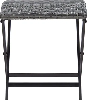 Image de vidaXL Tabouret pliant Poly Rattan Gris
