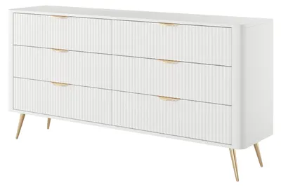 Produktbild von Kommode: 6 Schubladen, Weiß, 163,2 x 38 x 81,2 cm