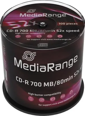 Produktbild von MediaRange MR204, CD-R, 700 MB, 100 Stück(e), 80 min, 52x, Tortenschachtel