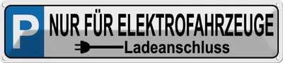 Produktbild von vianmo Blechschild 10x46 cm Parkplatz nur Elektrofahrzeuge Parkplatzschild