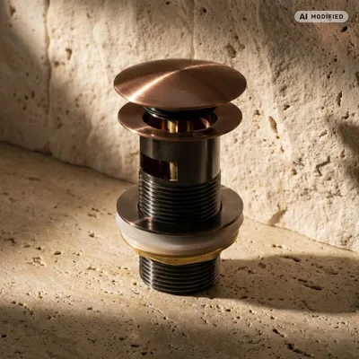 Image de PaulGurkes Système de vidage Pop-Up en cuivre en bronze rouge avec trop-plein