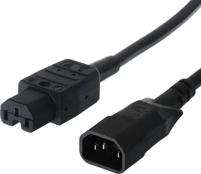 Image de BACHMANN Câble secteur prise mâle pour appareil froid sur prise femelle pour appareil chaud, IEC320 C14/C15, 1 m