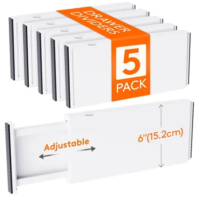 Produktbild von Set von 5 Verstellbaren Schubladenteilern zur Organisation