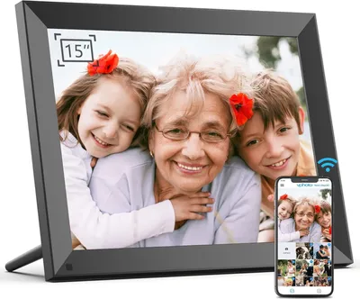 Image de Cadre photo numérique BSIMB, 32 Go, WiFi, 15 pouces
