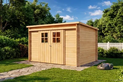Produktbild von Alpholz Gerätehaus Vera aus Holz 325 x 235cm mit 19 mm Wandstärke