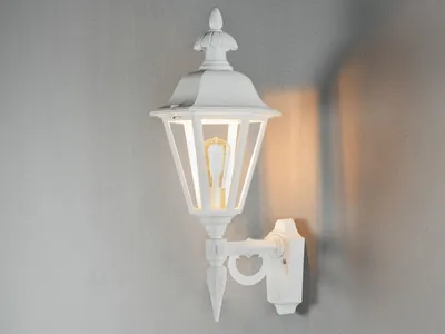 Produktbild von Große LED Außenwandleuchte Landhausstil, Außenlaterne, Terrassenbeleuchtung Weiß