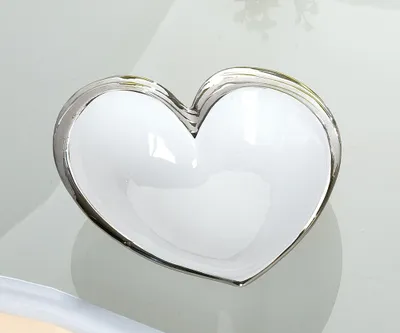 Produktbild von Gilde Herzschale, 22,5 cm, platin-weiss