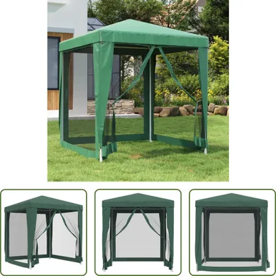 Image de The Living Store Tente de réception avec 4 parois latérales en maille Vert 2x2 m HDPE