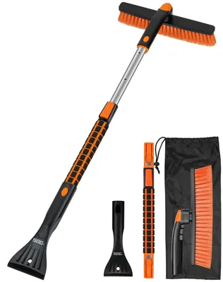 Productafbeelding van Telescopische sneeuwborstel met ijskrabber, 92 cm, zwart
