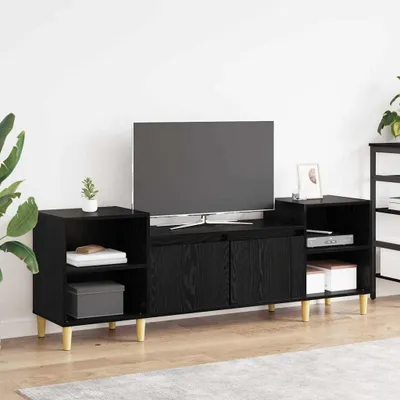 Produktbild von "Schlussverkauf" TV-Schränk hochwertigem - TV-Lowboard - Max. Gewicht: 60 kg - Schwarz Eichen-Optik 160x35x55 cm Holzwerkstoff  C14530
