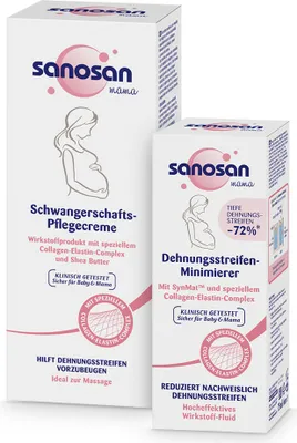 Produktbild von sanosan Schwangerschaftscreme & Dehnungsstreifen Minimierer Set - beugt Dehnungsstreifen & Schwangerschaftsstreifen vor