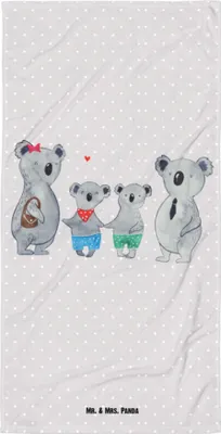 Produktbild von Mr. & Mrs. Panda Handtuch Koala Familie zwei - Grau Pastell - Geschenk, Muttertag, Duschtuch, Koalabär, Strandlaken, Badehandtuch, Duschhandtuch, Strandtuch