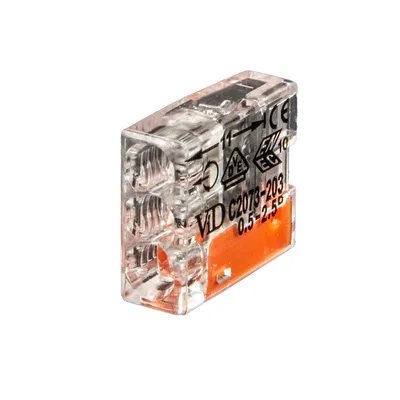 Produktbild von ELTROPA Steckklemme Typ ESK325or - Leiter-Klemme für 3 Massivleiter 0,5 bis 2,5 mm²