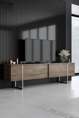 Produktbild von Skye Decor, Luxe - Walnut, Silver, TV-Einheit, Nussbaum, 100 % MELAMINBESCHICHTETE SPANPLATTEN, 180 x 30 x 50 cm