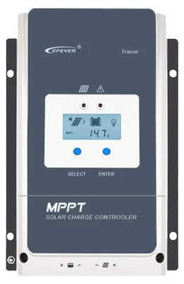 Imagen del producto de Controlador de carga para paneles solares de 60A, tecnología MPPT, 12V a 48V, funcionamiento automático, pantalla LCD, controlador solar para baterías