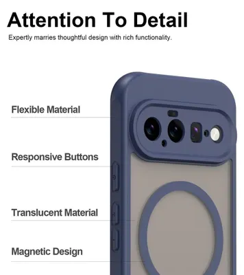 Produktbild von Google Pixel 11 Hülle - Coverup Mattes Transparentes Back Cover mit Kameraschutz - MagSafe Compatible - Blau