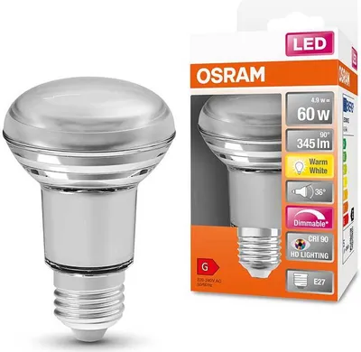 Obrázok produktu pre OSRAM Superstar stmievateľná LED žiarovka s obzvlášť vysokým podaním farieb (CRI90) pre päticu E27, číre sklo, teplá biela (2700K), 345 lúmenov, náhrada za bežnú 60W žiarovku, stmievateľná, 1 balenie